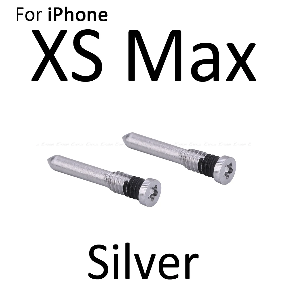 10 компл. Нижний винт Набор для iPhone 8 Plus X XR XS Max Винты комплект болт док разъем запасные части - Цвет: Silver XS Max