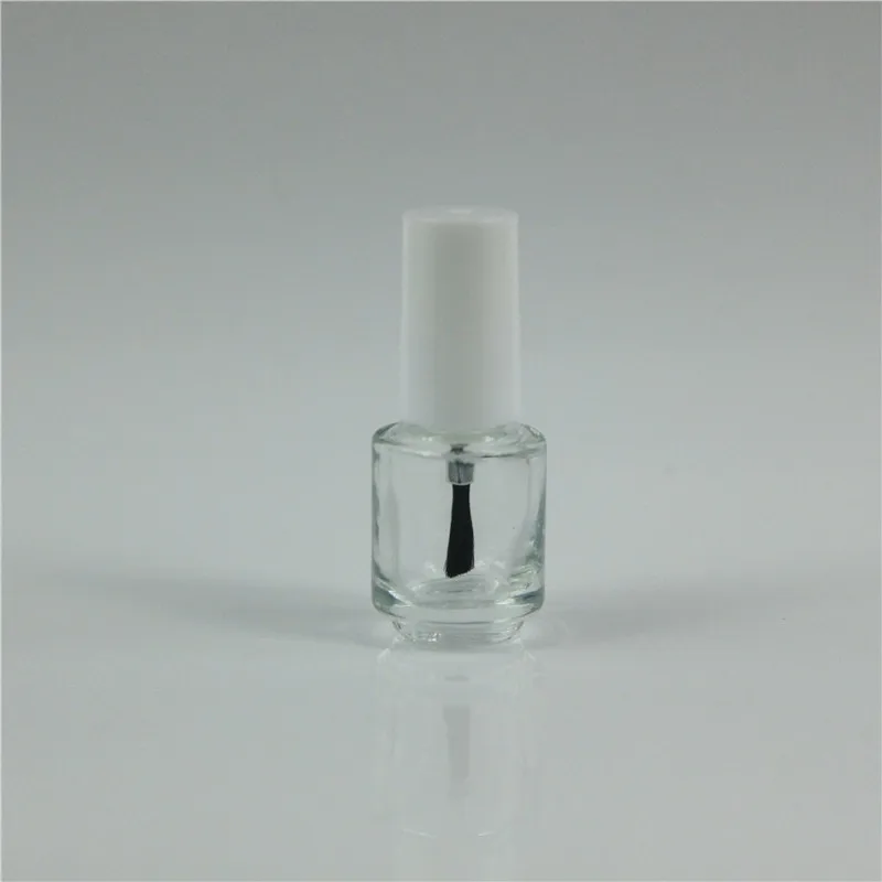 5pcs/lot 5ml Transparent Glass Nail Polish Bottle With White Lid Brush Empty Cosmetic Containers Nail Glass Bottles with Brush