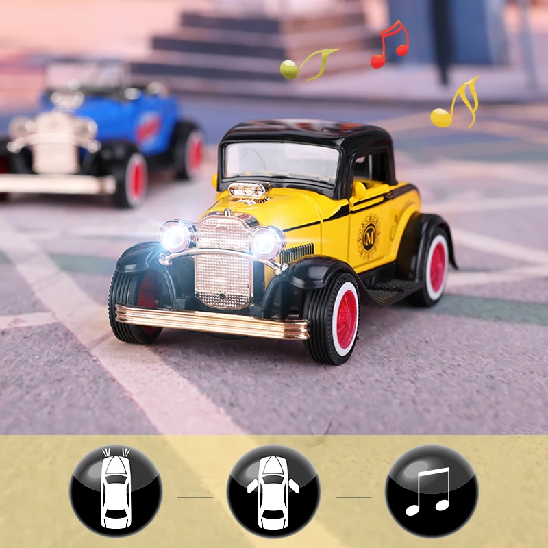 Escala de la Vendimia Escarabajo cl/ásico 1//32 Diecast Metal Tire hacia atr/ás con el Sonido y la luz del Coche de Juguete de Modelo para el Regalo//ni/ños Rojo