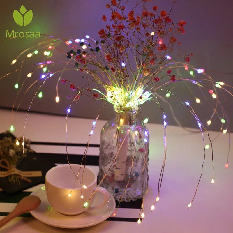 

NEW!! 120 Pcs LED Firework Lamp 40 Branches Night Light DIY Table Lamps Fairy Light for Christmas Halloween Garland Party Decor