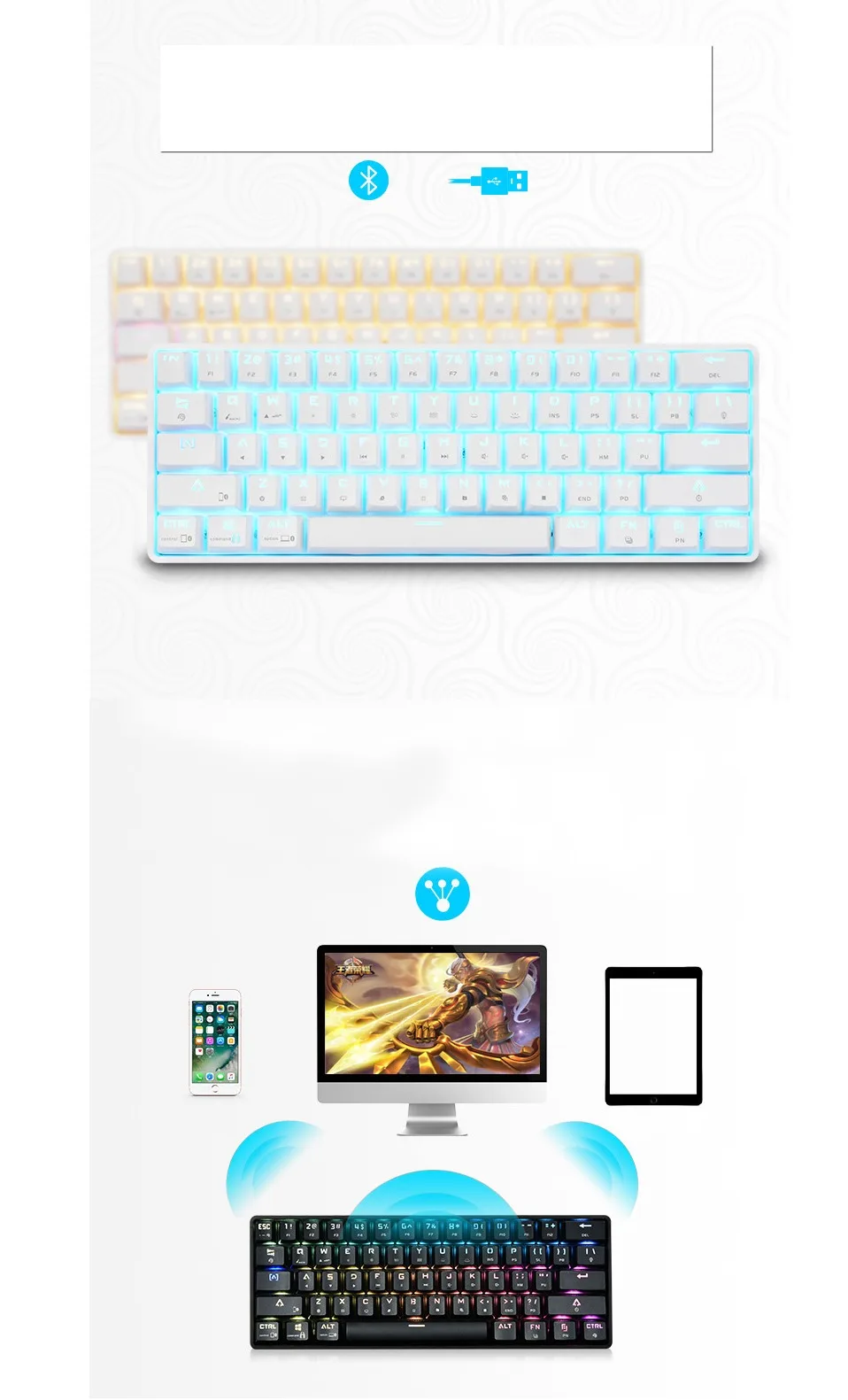 Геймер механический usb тастатур teclado игровая клавиша клавиатура ПК с подсветкой механическая клавиатура computador teclado mecanico