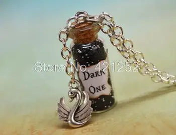 

12pcs Dark One Necklace glass Bottle Necklace Dark Swan, Emma Swan is the Dark One, Once Upon a Time Inspired necklace