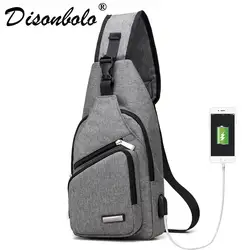 Новый стиль Для мужчин груди мешок Повседневное Crossbody сумка Портативный Путешествия одного плеча USB зарядка для подростков студент