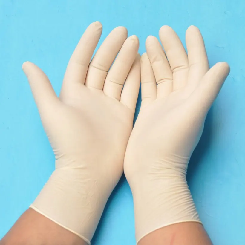 

White disposable latex examination gloves labor insurance Rubber laboratory 50 / bag