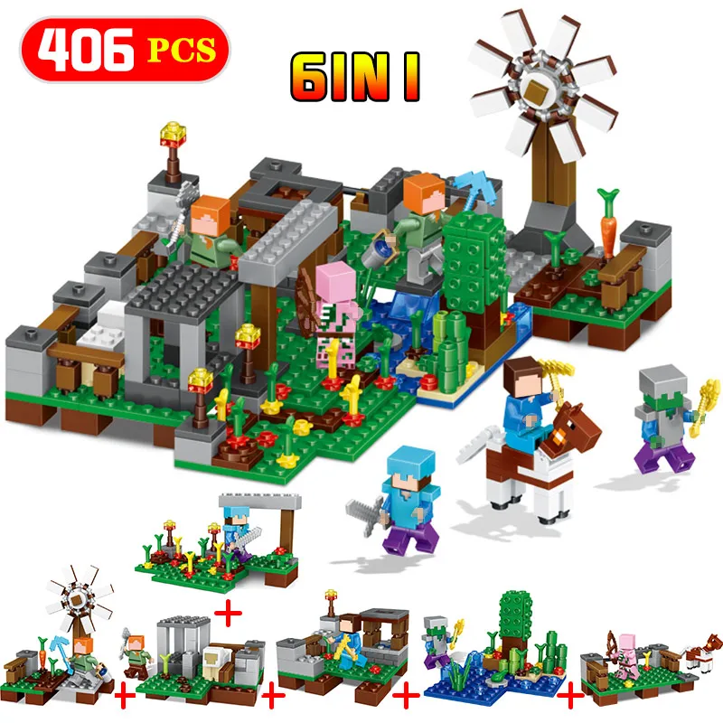 

New Hot Minecrafter Building Bricks Blocks kits Compatible LegoINGlys the underwater world Enlighten Toy For Children