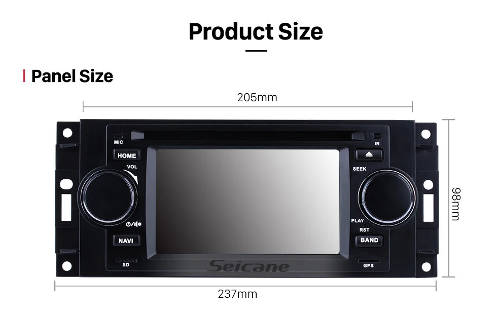 Seicane Android 6.0 HD Touchscreen Car Radio For 2002-2007 CHRYSLER 300C DVD Player GPS Navigation System Bluetooth Phone Music WIFI Support Digital TV DVR USB DAB+ OBDII Steering Wheel Control Backup Camera