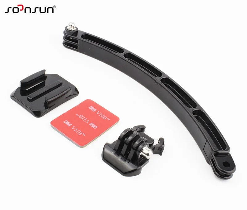 

SOONSUN Helmet Extension Arm Mount Accessories + Curved Adhesive Kit for GoPro Hero 7 6 5 4 3 for Yi for DJI Osmo Action Camera