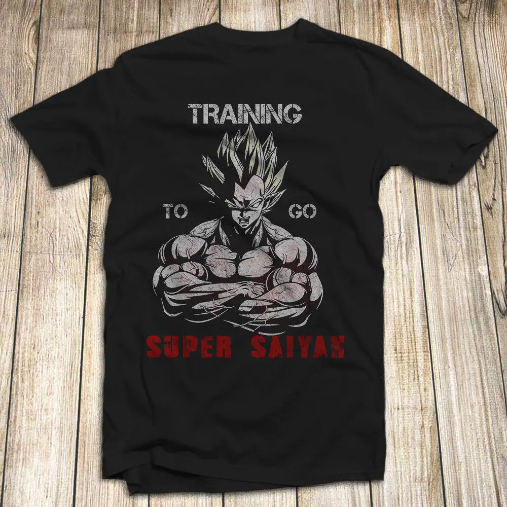 Dragon Ball Z Vegeta Мужская футболка 100% хлопок S-5XL сделано в Saiyan Обучение Бесплатная