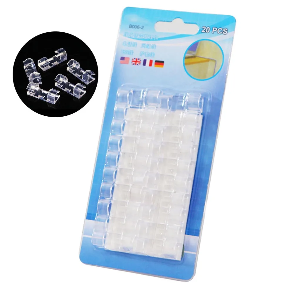 

'The Best' 20Pcs/Box Self-Adhesive Cable Clips Organizer Drop Wire Holder Cord Management 889