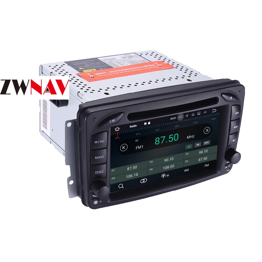 Best ZWNAV Android 8.0 Car GPS Navigation 2 Din DVD Player For Mercedes Benz C-W203 A-W168 Vito 2004-2006 Multimedia Radio 7 Inch 5