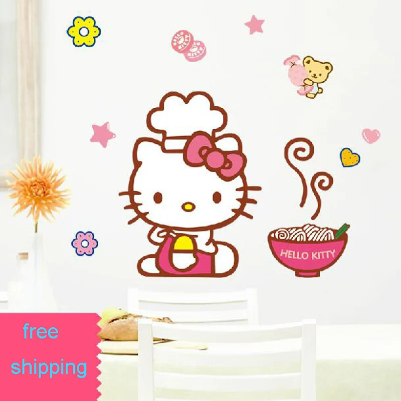 Рисунок Hello Kitty Фея личность имя Кухня стены Стикеры Книги по искусству Наклейка
