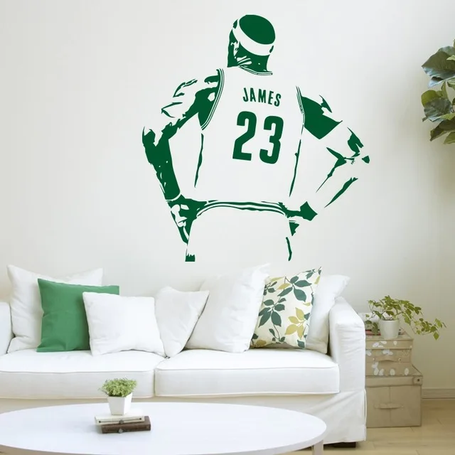 

Free Shipping Vinyl Sticker Home Interior Removable Decor Wall Stickers Basketball star Lebron James sports wall decor mural