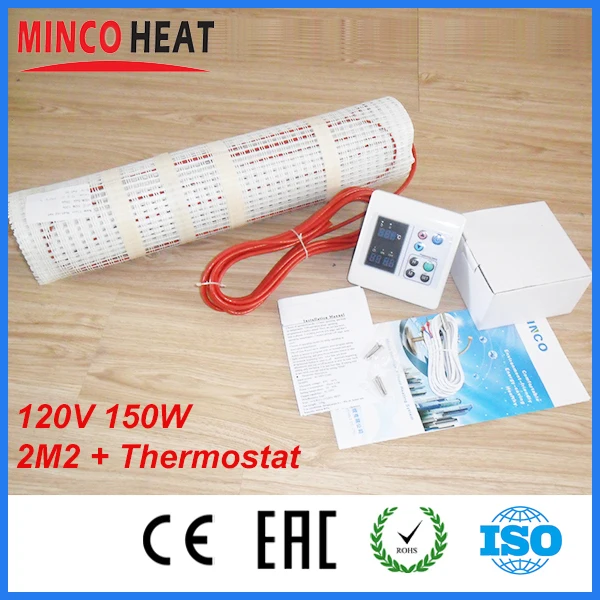 2M2 120v 150 W/M2 двухъядерный тефлоновый подогрев пола коврик + Еженедельно