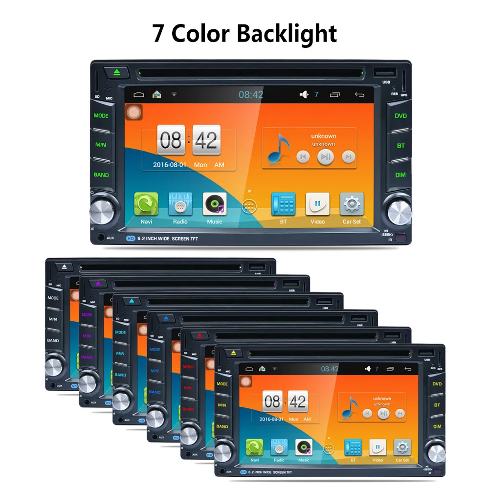 Discount Android Wifi GPS Nav Car In Dash USB/SD/AUX/MP3/CD DVD Player 6.2" Double DIN FM 8