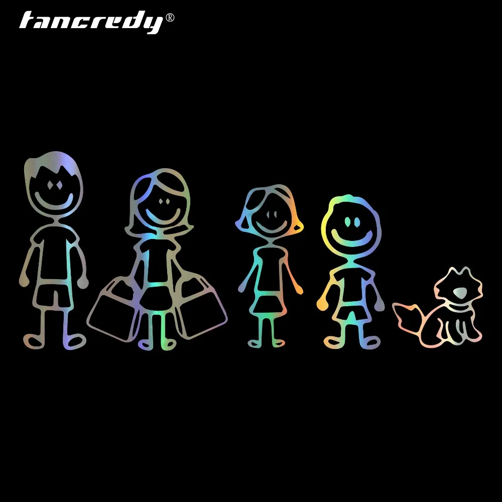 18 5*8 см автомобильные наклейки Модные мы семья мультфильм мотоцикл виниловая