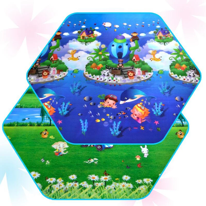 

Baby Play Floor Mat Environme PE 3D Cartoon waterproof Polygon Tent Game Blanket Educational Infant Gym Playmat As Children Gift