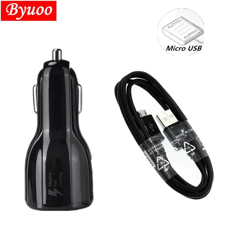Dual USB fast car charger adapter Micro USB charger Good For Huawei p6