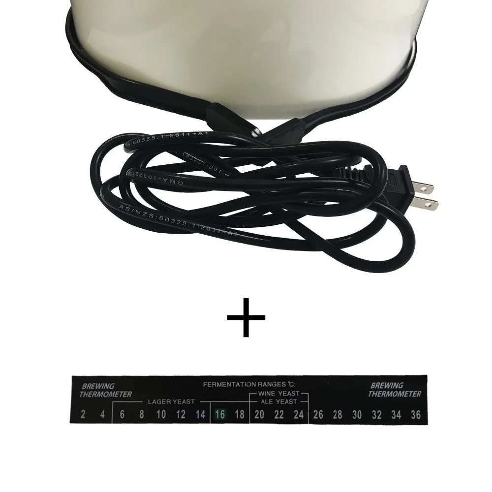 

Homebrew Brew Belt Fermentation Heating Belt Pad for Beer Wine Spirits with US PLUG + Digital Adhesive Stick Thermometer