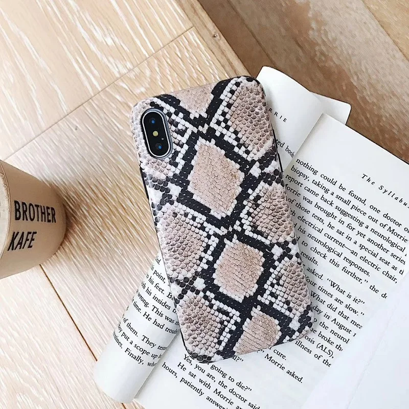 Vintage snake skin phone case for iphone XS Max Matte soft tpu case for iphone X XR XS 6 6s 7 8 plus back cover capa