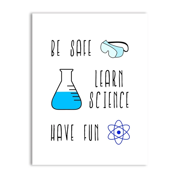 Chemistry Lab Safety Sign Art Canvas Print Poster , Chemistry Science