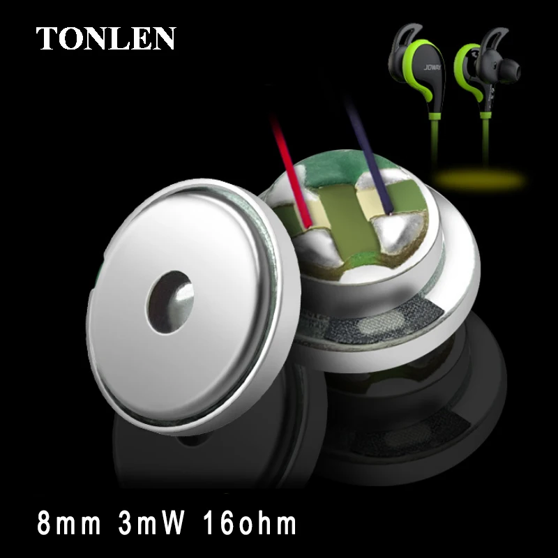 MACGARSEN 2pcs 8mm Round Subwoofer Copper Ring Diaphragm Bluetooth Earphone Speakers Unit 16ohm For | Электроника
