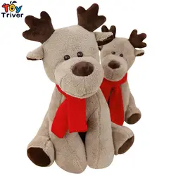 Плюшевые красный шарф оленей игрушка чучело оленя кукла Подушки Детские Подушки для маленьких детей на день рождения Рождественский