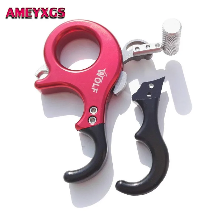 Archery Release Aids Adjustable 3 or 4 Finger Grip Compound Bow Thumb