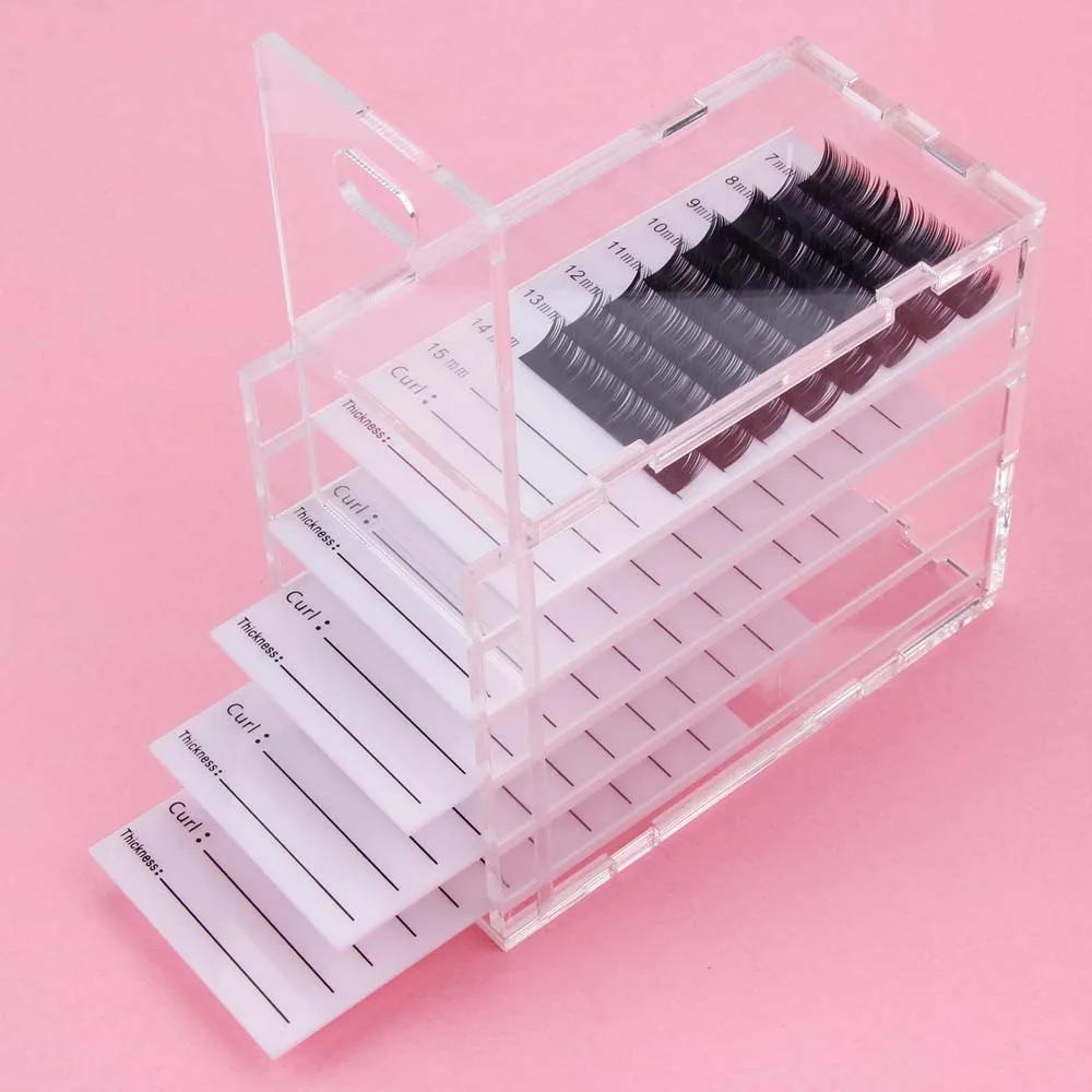 

5 Layers Eyelash Storage Box Eyelashes Makeup Display Container Glue Pallet Holder Grafting Lash Plat Transparent Box Dropship