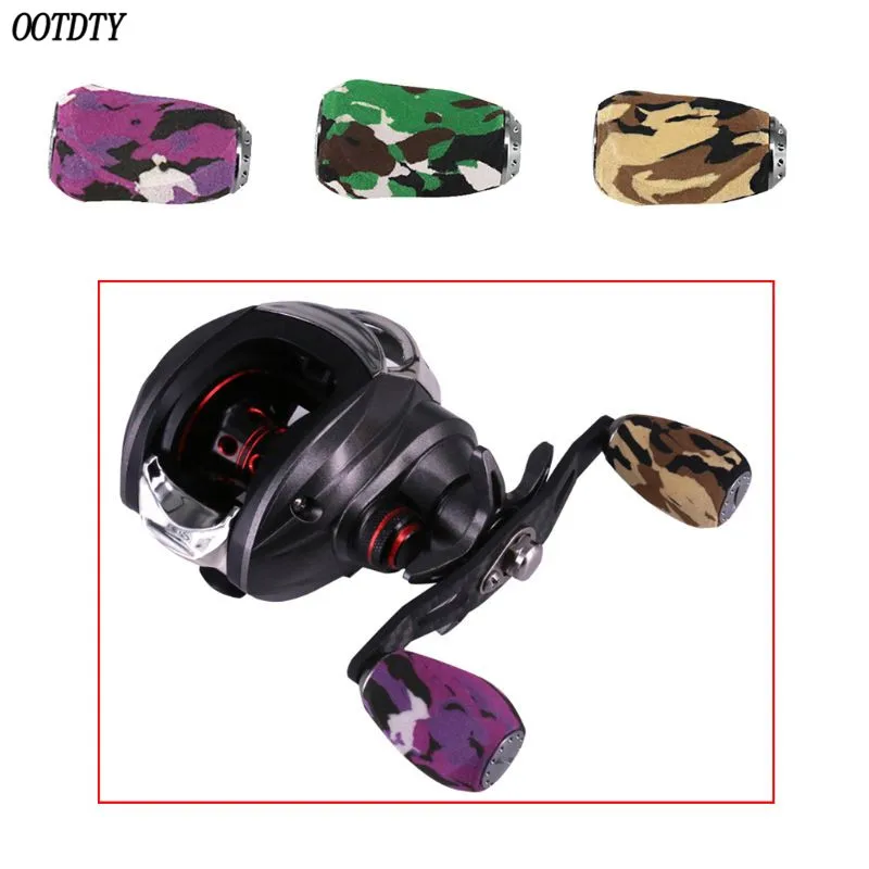 

OOTDTY Portable DIY Metal EVA Reel Handle Knob Baitcasting Fishing Reel Grips