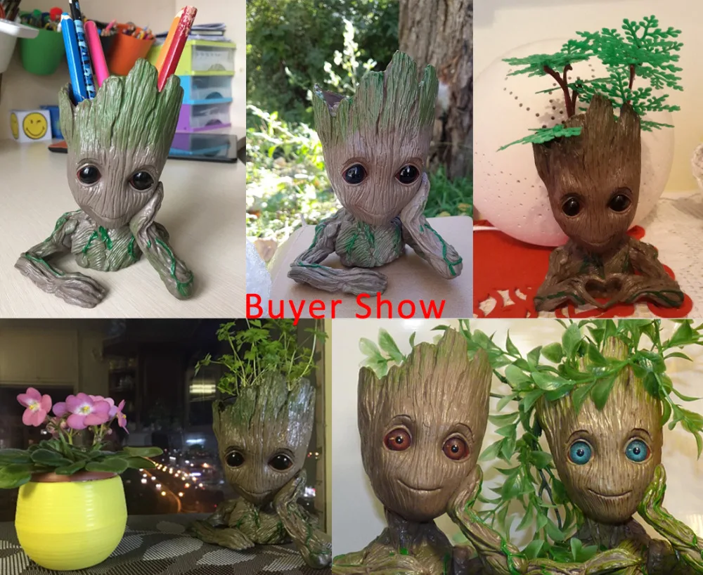 Hot Baby Groot цветочный горшок плантатор фигурки игрушка дерево человек милая модель