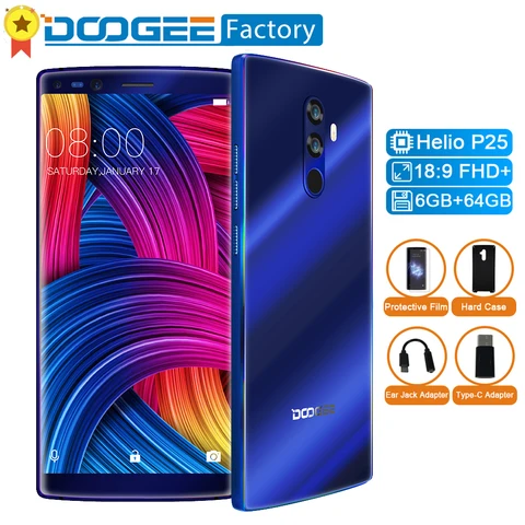 Doogee Mix Octa Core Smartphone Cameras 5 99  FHD 18 9 Screen Mobile Phone 6GB 64GB Android 7 1 Face Touch Cell Phone
