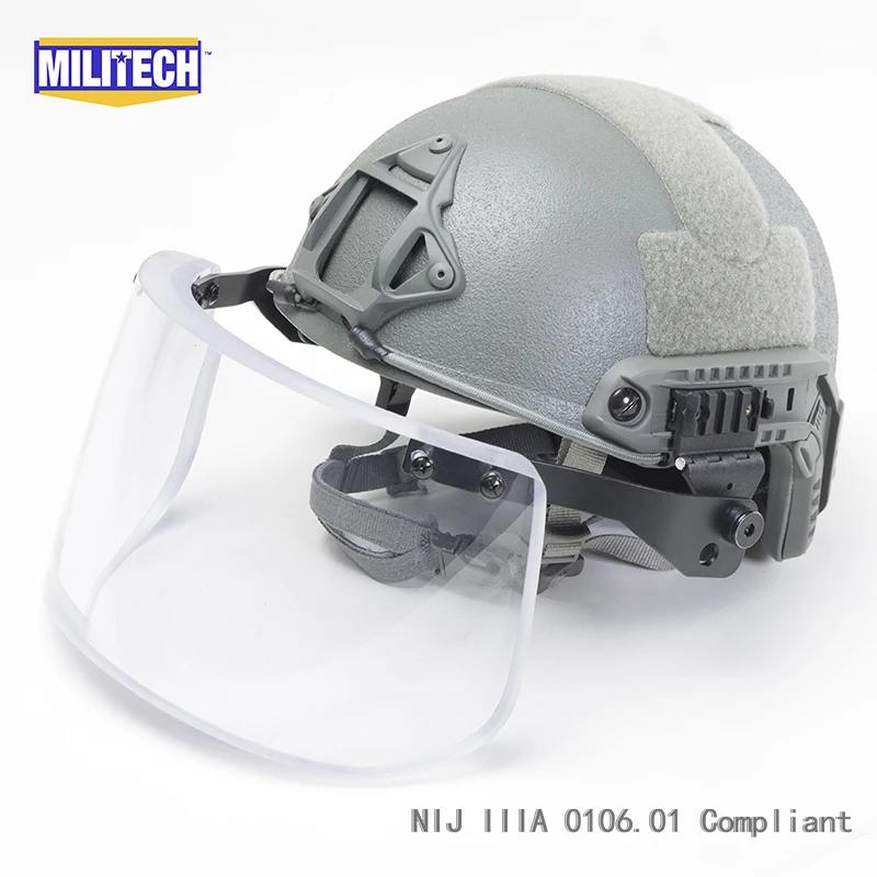 Foliage Green FG  Deluxe NIJ IIIA FAST Bulletproof Helmet and Visor Set Deal Ballistic Helmet Ballistic Bullet Proof Mask Pack