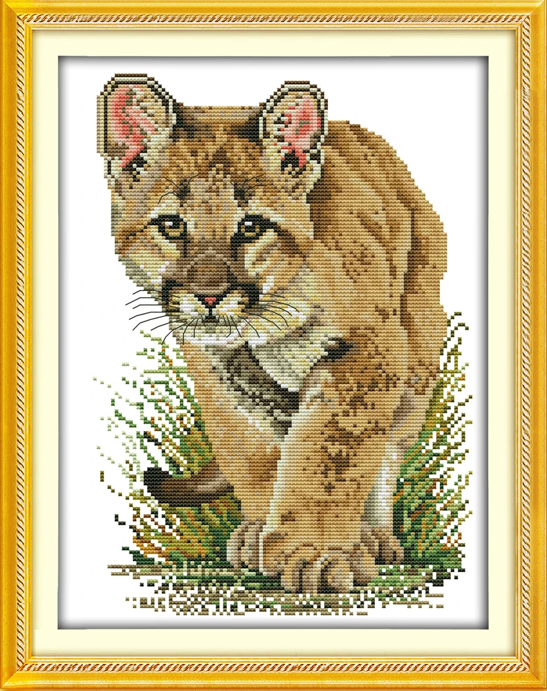 

Lion animal cross stitch kit DMC color cotton thread 14ct 11ct count print canvas stitches embroidery DIY handmade needlework