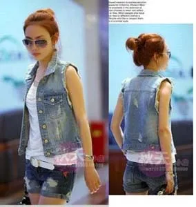 short jean vest