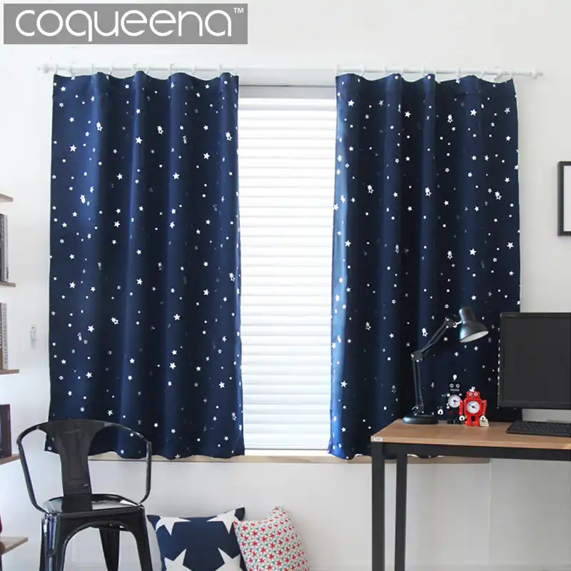 Modern Star Pattern Blackout Curtains For Living Room Bedroom