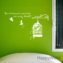 Bird Cage Wall Sticker Birdcage Branch Wall Decals Modern Wall Decors Vinyl Wall Birds Cage Wallpaper Hot Sale Free Shipping sweet bird cage pattern removeable waterproof decorative wall sticker