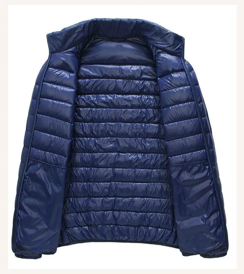 [Aiweier] для мужчин осень зима куртка ультра легкий 90% белый утиный пух повседневное пальто для мужчин плюс размеры пуховые парки Гар д