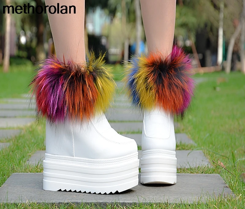 

Free Shipping Women's Boots Warm Fashion Color Garnish Plus 13cm High-heeled Martin Boots QZL-070