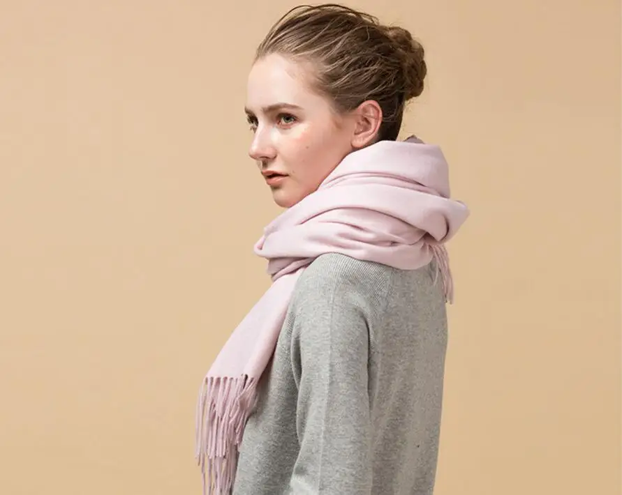 Хорошее качество Шерсть пашмины Модный зимний женский шарф люксовый бренд красочные вязаные теплые кашемировые пончо и накидки