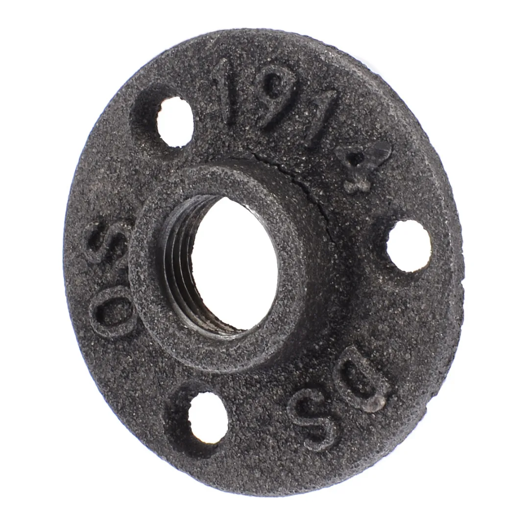 1/2" 3/4" Mayitr Thread Iron Pipe Fittings Wall Mount Floor Piece Malleable Iron Pipe Fittings Plumbing Tools