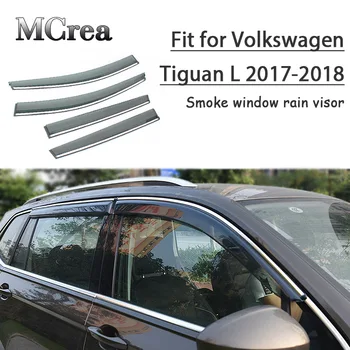 

MCrea 4pcs Car Styling Smoke Window Sun Rain Visor Deflectors Guard For Volkswagen VW Tiguan L 2017 2018 Accessories