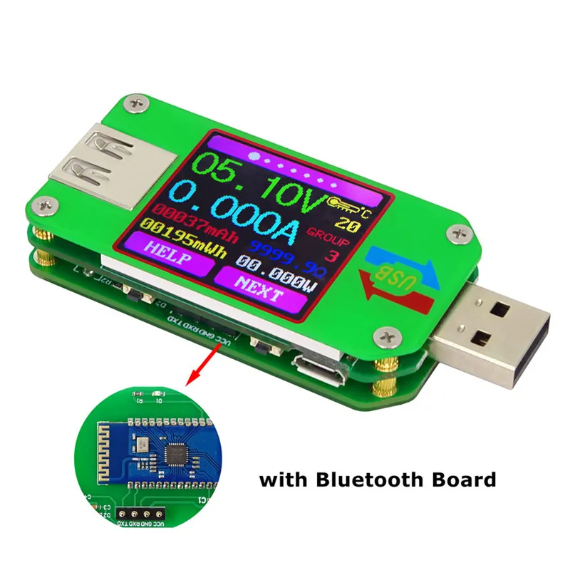 UM24C 2,0 цветной ЖК-дисплей usb тестер напряжения измеритель тока Вольтметр amperimetro измерение заряда батареи кабель сопротивление 45 - Цвет: UM24C