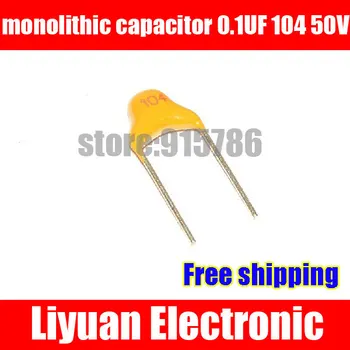 

Free shipping MLCC / monolithic capacitor 0.1UF 104 100NF 50V multi-layer ceramic capacitor / pitch 5.08MM / Accuracy 20%