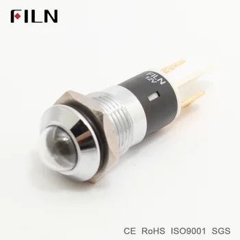 

FILN FL1M-14SJ-1 12V 24V 220v red blue green white led Metal Indicator 14mm pilot Signal light lamp