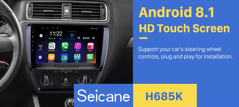 Sale Seicane Quad core GPS Navigation Radio Android 7.1/8.1 for 2012 2013 2014 2015 VW Volkswagen SAGITAR Car Unit Player TV tuner 0
