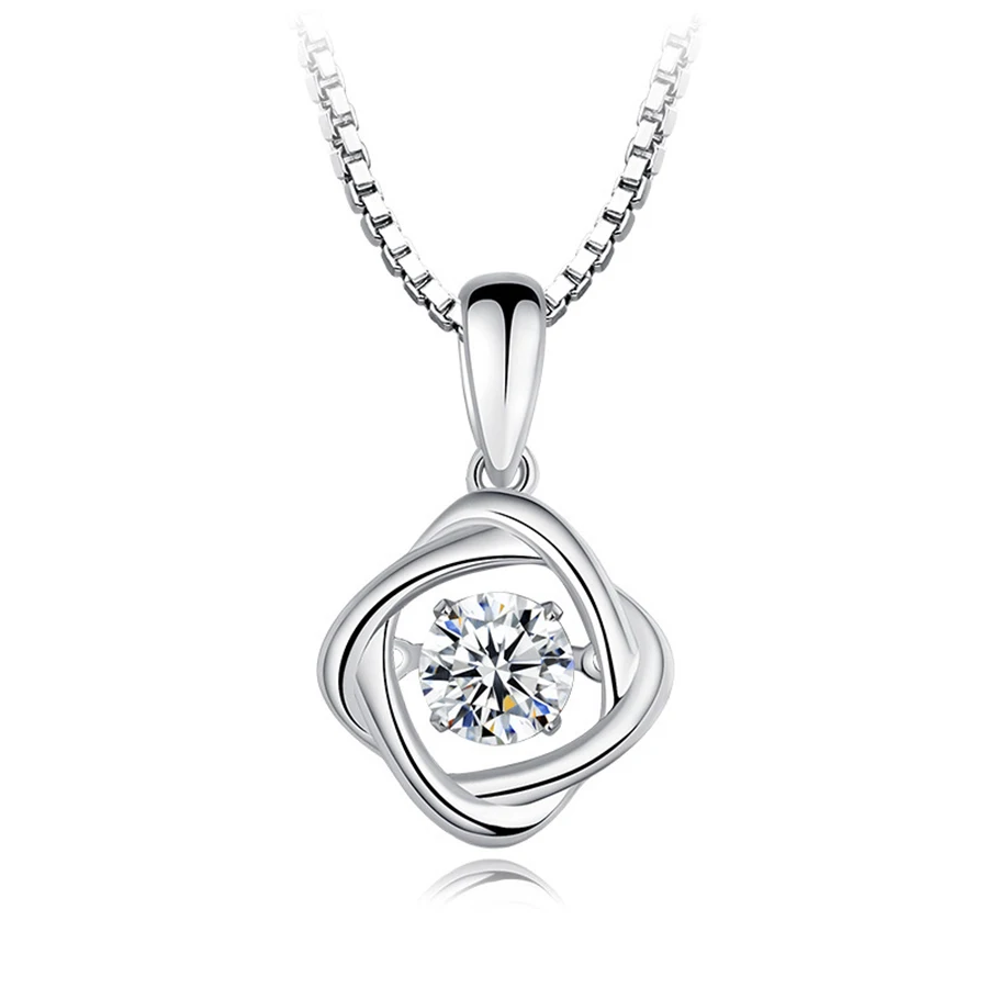 

OneQuarter Simple S925 Sterling Silver Necklaces Pendant Creative Beating Heart Pendant Chain for Women Jewelry Friendship Girl