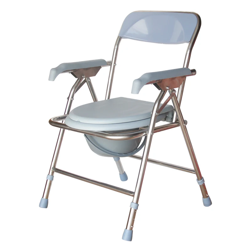 Stainless steel folding toilet chair maternity chair elderly bath stool waterproof reinforcement
