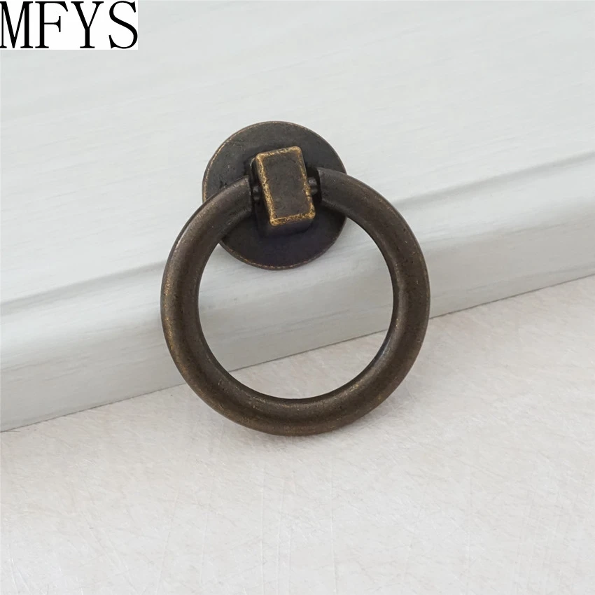 

Vintage Style Drop Drawer Knobs Pulls Antique Bronze Dresser Knobs Ring Handles Metal Rustic Cabinet Door Handles Furniture