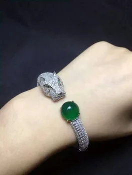 

s925 silver-encrusted jade myelin bracelet live mouth design exquisite gift hot fine bracelet