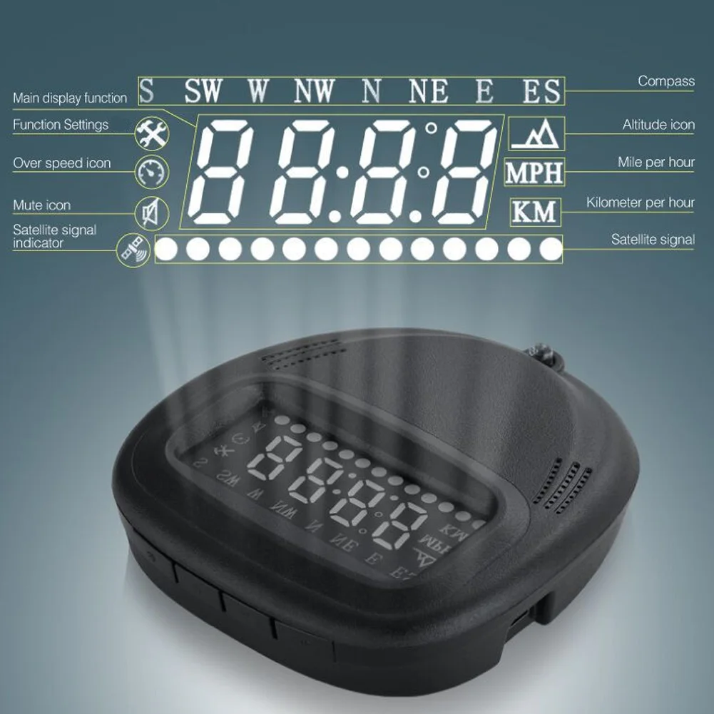  A1 Universal-obd2 Auto HUD GPS Auto Head Up Display Overspeed Warning System Überdrehzahl Warnung W